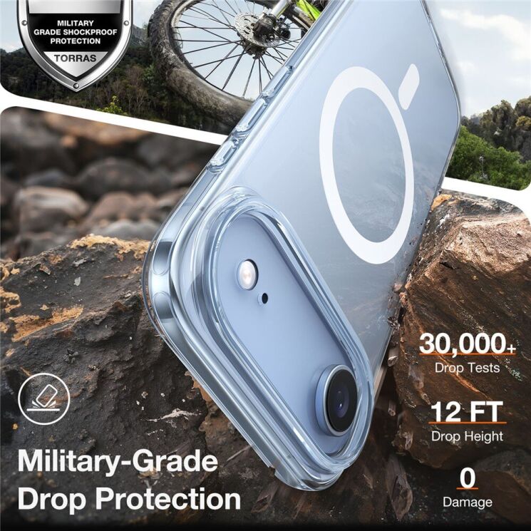 Защитный чехол TORRAS Guardian MagSafe для iPhone Air - Transparent: фото 4 из 7