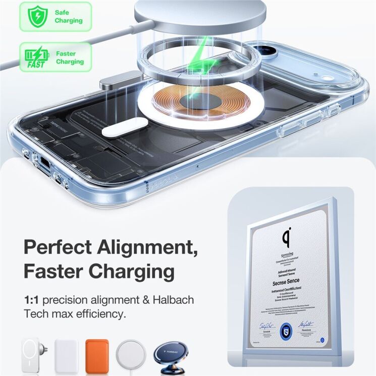 Защитный чехол TORRAS Guardian MagSafe для iPhone Air - Transparent: фото 3 из 7