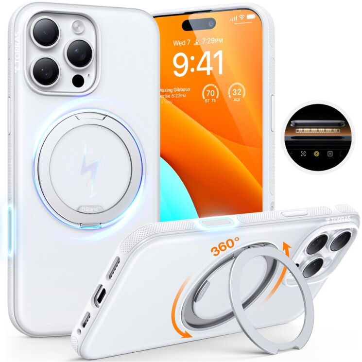 Защитный чехол TORRAS Ostand OFitness для Apple iPhone 16 Pro Max - White: фото 1 из 6