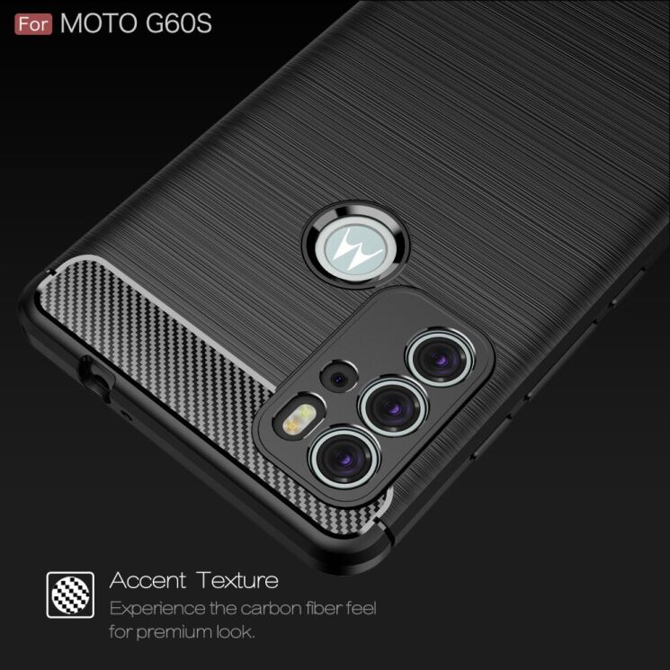 Защитный чехол UniCase Carbon для Motorola Moto G60s - Blue: фото 6 из 10