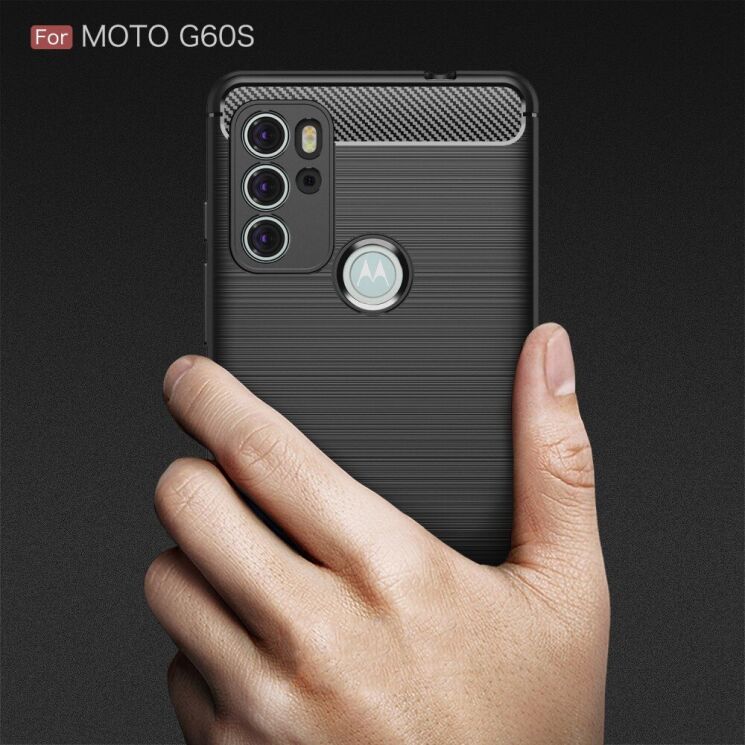 Защитный чехол UniCase Carbon для Motorola Moto G60s - Blue: фото 10 из 10