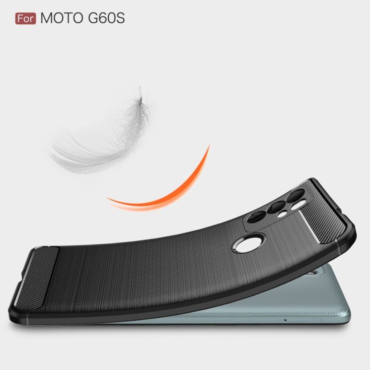 Защитный чехол UniCase Carbon для Motorola Moto G60s - Blue: фото 9 из 10