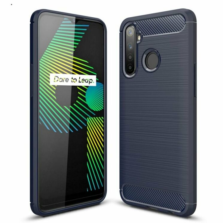 Защитный чехол UniCase Carbon для Realme 6i - Blue: фото 1 из 11