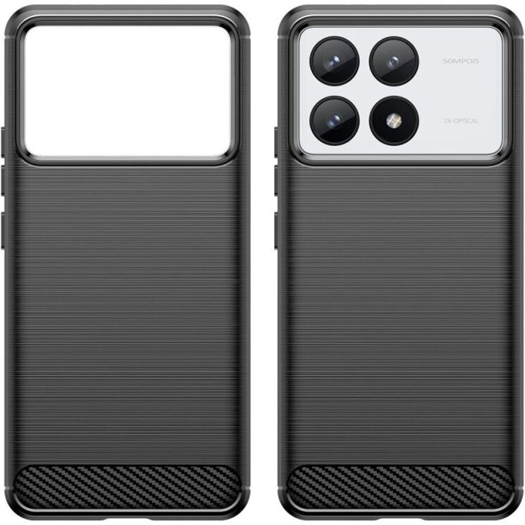 Защитный чехол UniCase Carbon для Xiaomi Poco F6 Pro - Black: фото 2 из 8
