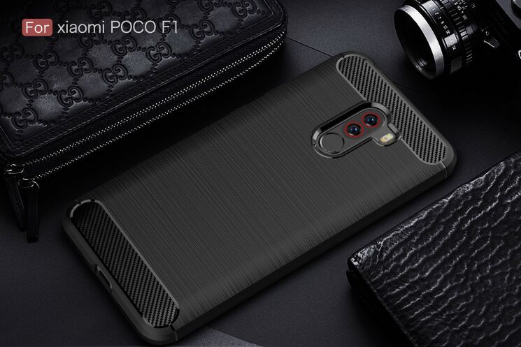 Защитный чехол UniCase Carbon для Xiaomi Pocophone F1 - Black: фото 2 из 11