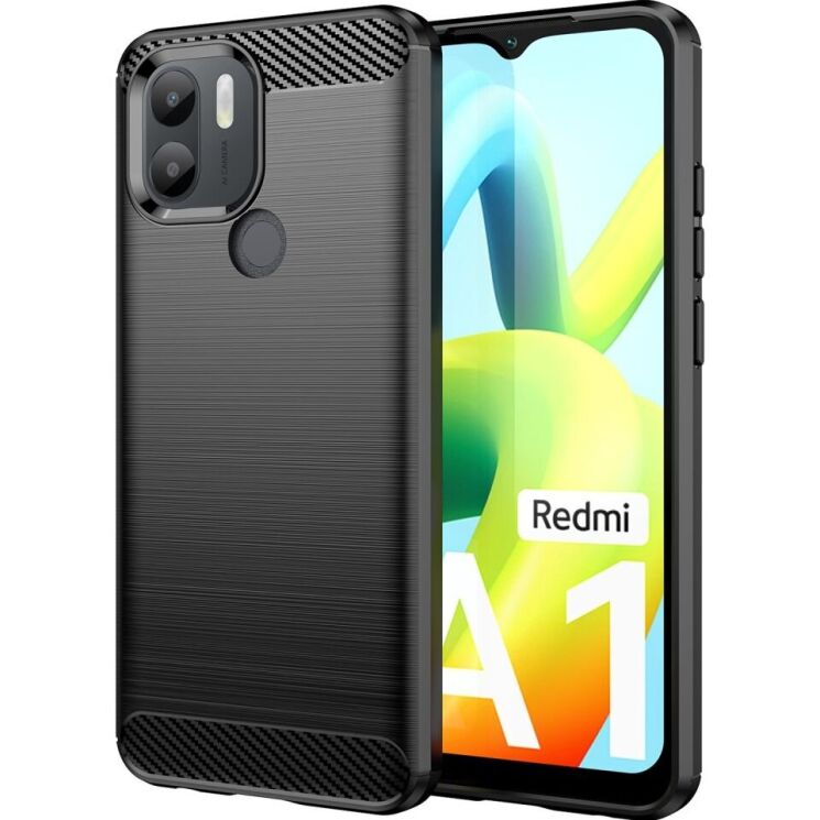 Защитный чехол UniCase Carbon для Xiaomi Redmi A1+ / A2+ - Black: фото 1 из 8