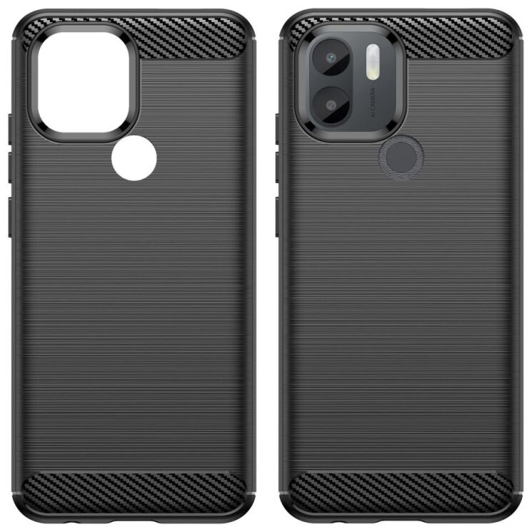 Защитный чехол UniCase Carbon для Xiaomi Redmi A1+ / A2+ - Black: фото 2 из 8