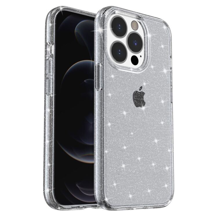 Защитный чехол UniCase Glitter Shell для Apple iPhone 14 Pro - Grey: фото 1 из 7