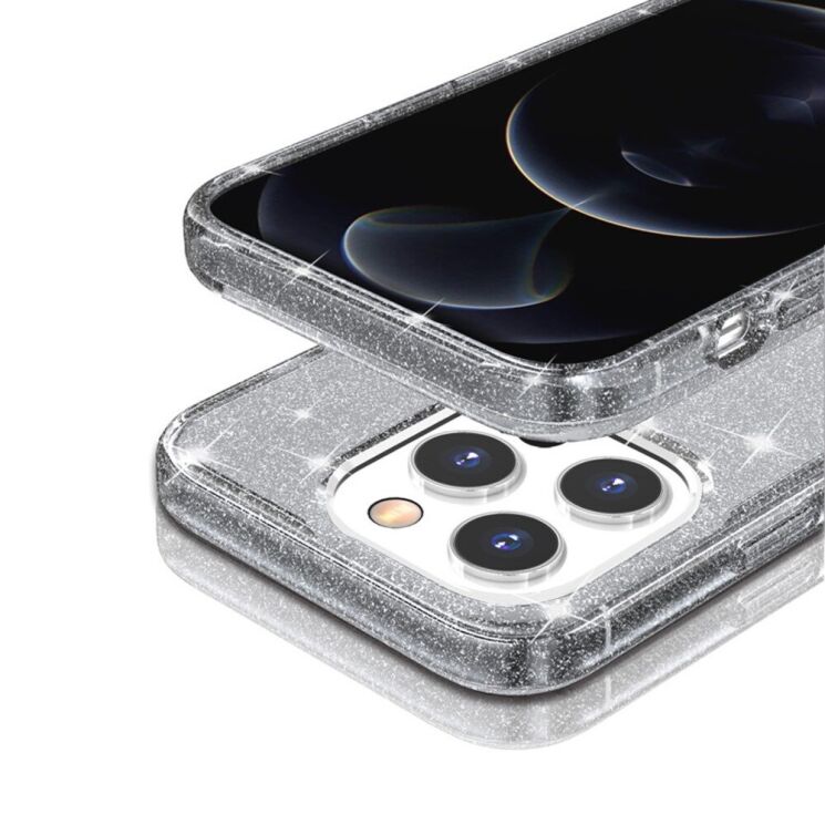Защитный чехол UniCase Glitter Shell для Apple iPhone 14 Pro - Grey: фото 3 из 7