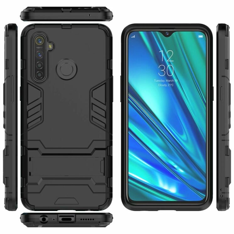 Захисний чохол UniCase Hybrid для Realme 5 Pro - Black: фото 9 з 10