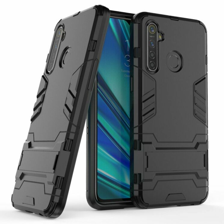 Захисний чохол UniCase Hybrid для Realme 5 Pro - Black: фото 1 з 10