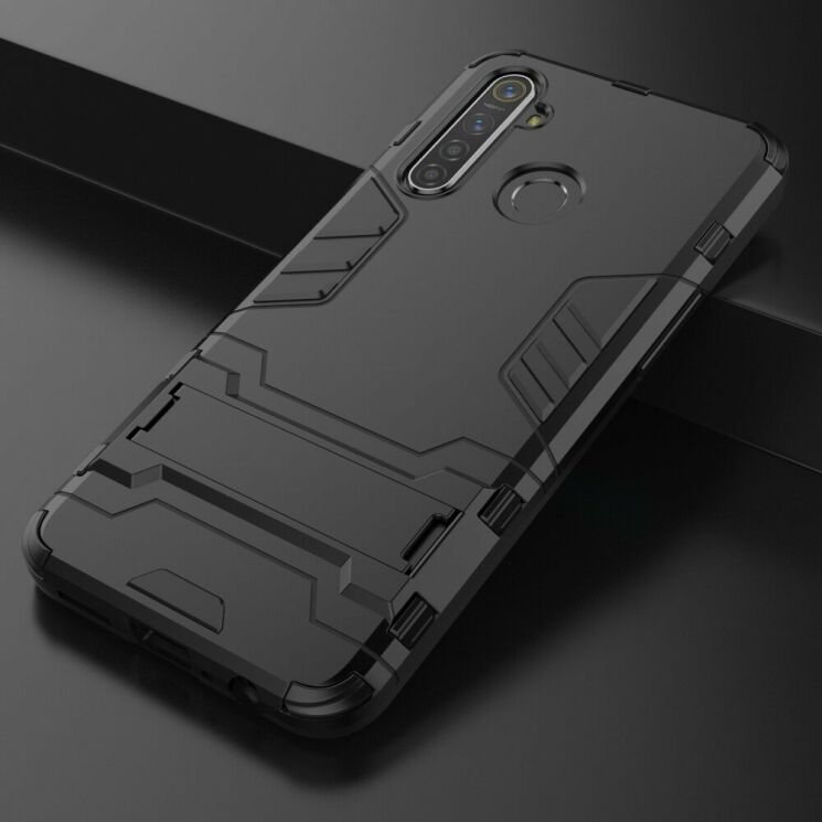 Захисний чохол UniCase Hybrid для Realme 5 Pro - Black: фото 8 з 10