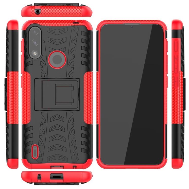 Защитный чехол UniCase Hybrid X для Motorola Moto E7 Power / Moto E7i - Red: фото 4 из 12