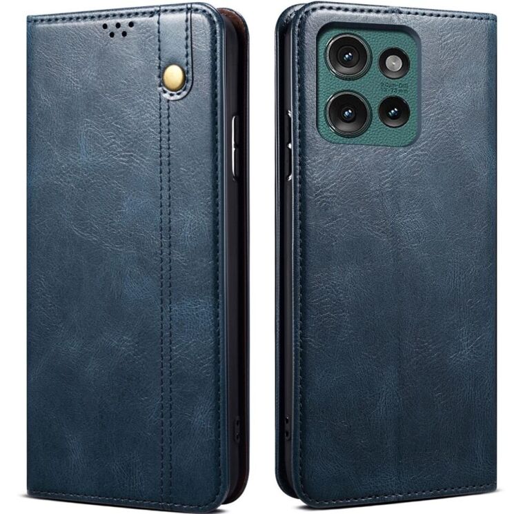 Защитный чехол UniCase Leather Wallet для Motorola Edge 50 - Blue: фото 1 из 6