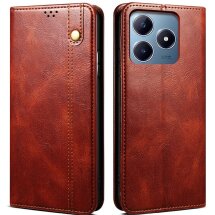 Защитный чехол UniCase Leather Wallet для Realme C63 / C61 / Note 60x - Brown: фото 1 из 6