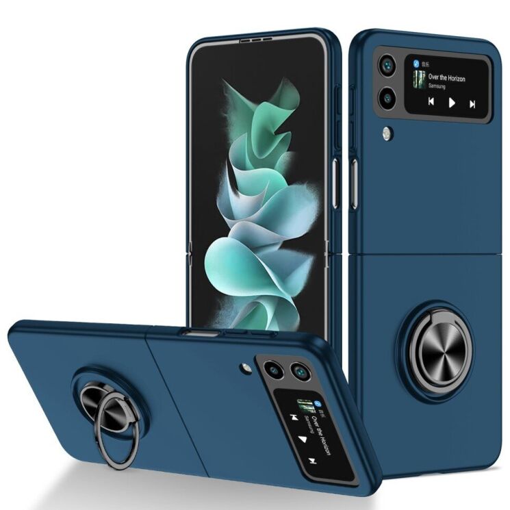 Защитный чехол UniCase Magnetic Ring (FF) для Samsung Galaxy Flip 4 - Dark Blue: фото 1 из 9