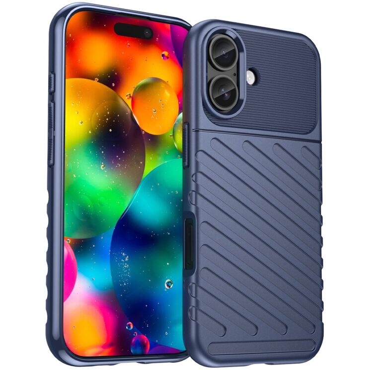 Захисний чохол UniCase Twill Soft для Apple iPhone 17 - Blue: фото 1 з 8