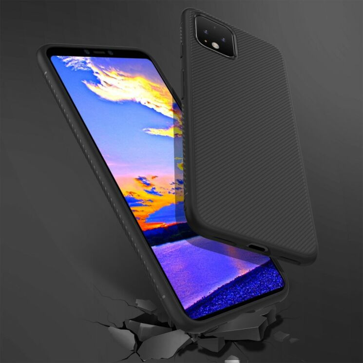 Защитный чехол UniCase Twill Soft для Google Pixel 4 - Black: фото 7 из 8