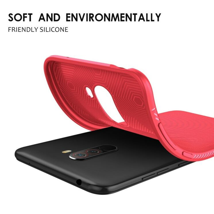 Защитный чехол UniCase Twill Soft для Xiaomi Pocophone F1 - Red: фото 5 из 7