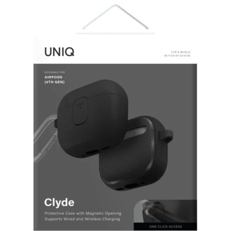 Захисний чохол UNIQ Clyde для AirPods 4 - Black: фото 5 з 6