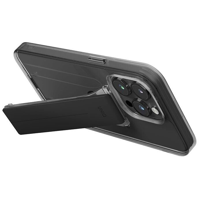 Защитный чехол UNIQ Heldro Mount with Stand для Apple iPhone 15 Pro Max - Smoky Grey: фото 4 из 9
