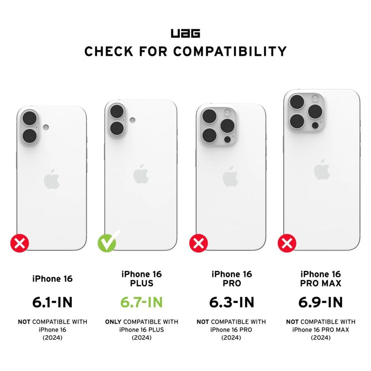 Защитный чехол URBAN ARMOR GEAR (UAG) Monarch Pro Kevlar Series для Apple iPhone 16 Plus - Kevlar Black: фото 7 из 7