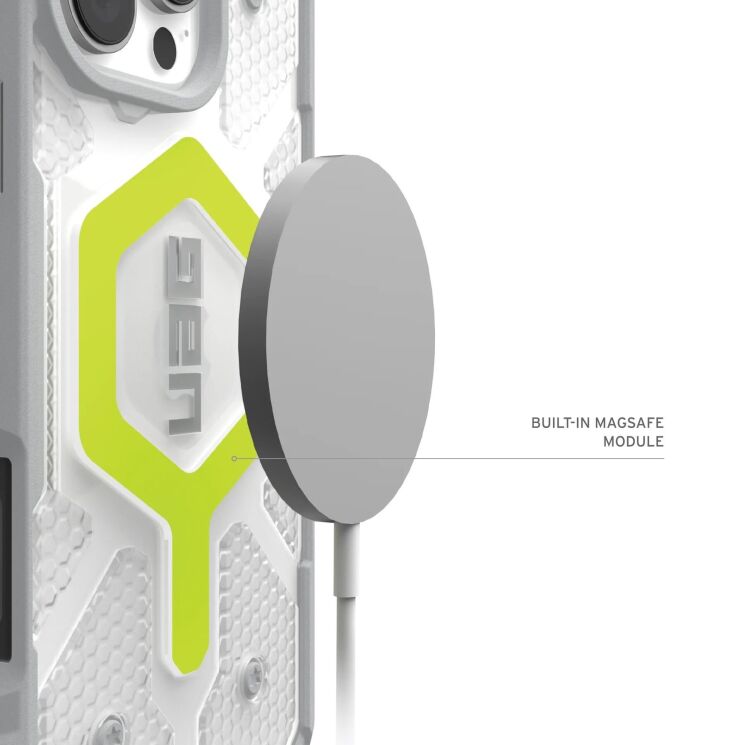 Защитный чехол URBAN ARMOR GEAR (UAG) Pathfinder Clear Pro для Apple iPhone 16 Pro - Active Neon: фото 10 из 10