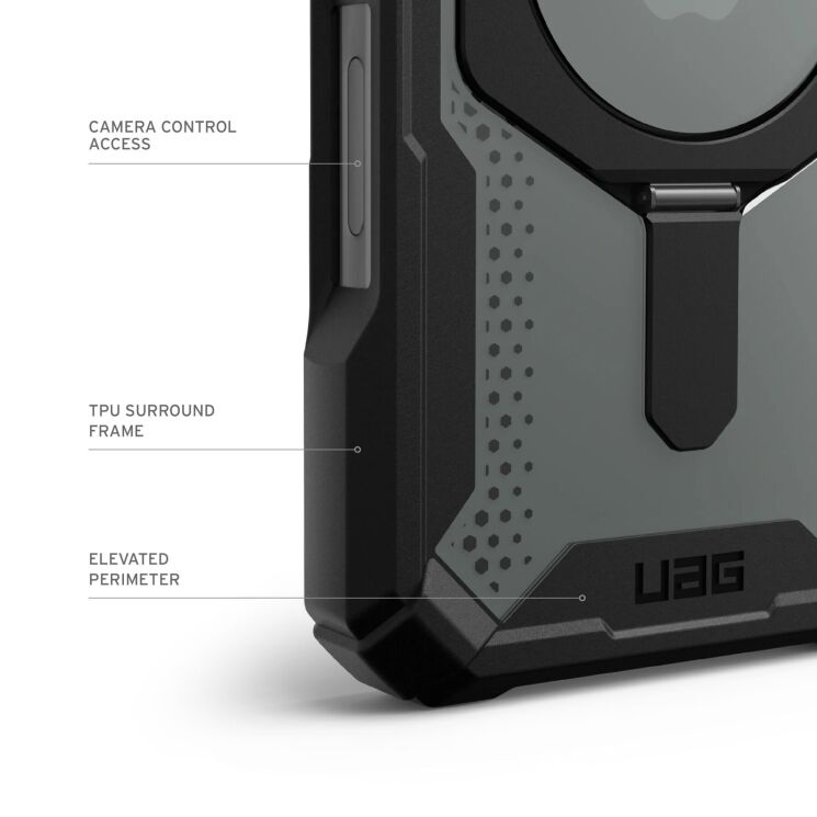 Защитный чехол URBAN ARMOR GEAR (UAG) Plasma XTE Pro для Apple iPhone 16 - Black / Orange: фото 10 из 13