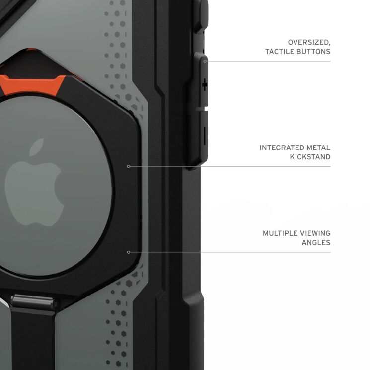 Защитный чехол URBAN ARMOR GEAR (UAG) Plasma XTE Pro для Apple iPhone 16 - Black / Orange: фото 11 из 13