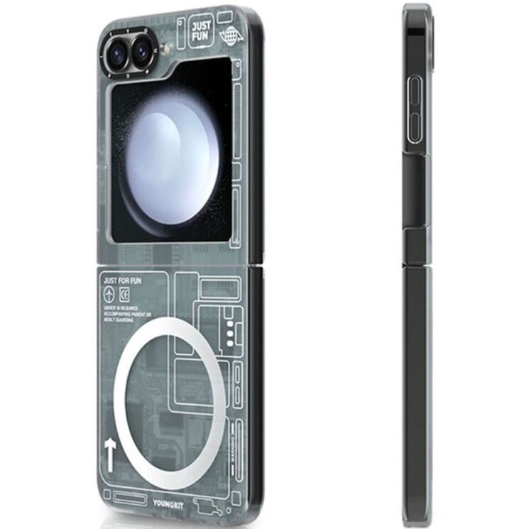 Защитный чехол YOUNGKIT Technology Series для Samsung Galaxy Flip 6 - Technology Black: фото 2 из 2
