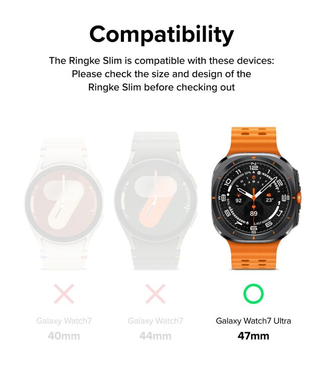 Защитный комплект Ringke Slim & Glass для Samsung Galaxy Watch Ultra (47mm) 8809961787744 - Titanium Black: фото 3 из 16