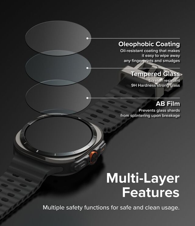 Защитный комплект Ringke Slim & Glass для Samsung Galaxy Watch Ultra (47mm) 8809961787744 - Titanium Black: фото 12 из 16