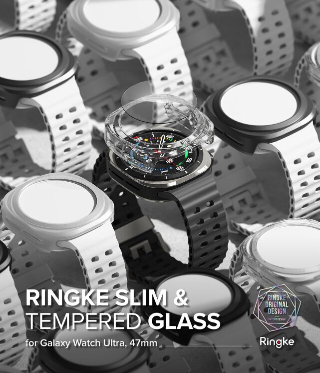 Защитный комплект Ringke Slim & Glass для Samsung Galaxy Watch Ultra (47mm) 8809961787744 - Titanium Black: фото 2 из 16
