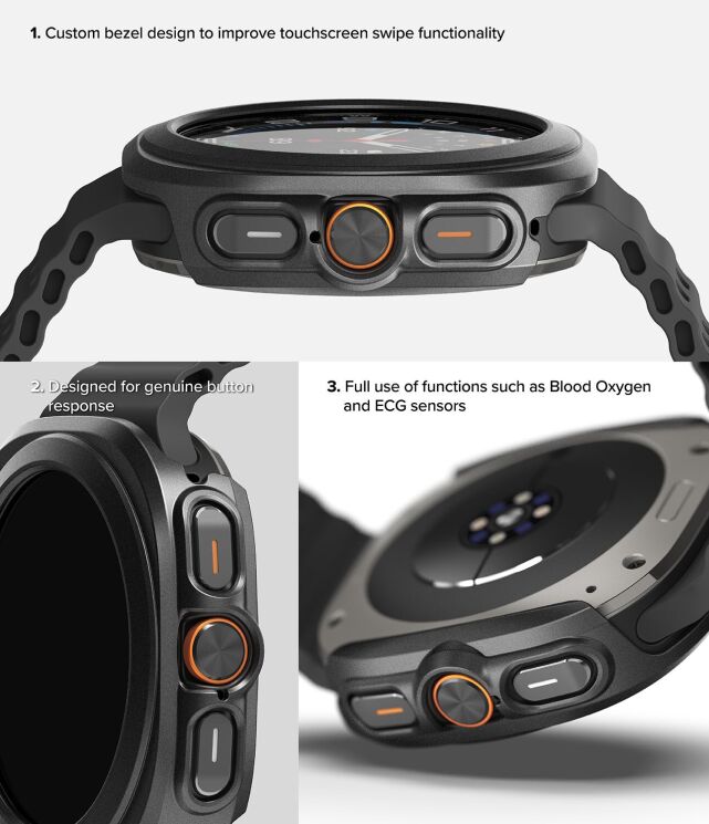 Защитный комплект Ringke Slim & Glass для Samsung Galaxy Watch Ultra (47mm) 8809961787744 - Titanium Black: фото 8 из 16