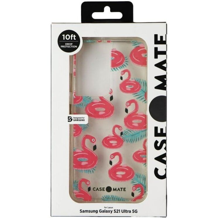 Защитный чехол Case-Mate Tough Prints для Samsung Galaxy S21 Ultra (G998) CM047278 - Float On Flamingos: фото 1 из 1