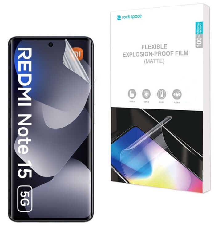 Антиблікова плівка на екран RockSpace Explosion-Proof Matte для Xiaomi Redmi Note 15 5G / Poco M8 5G (404629) Антиблікова плівка на екран RockSpace Explosion-Proof Matte для Xiaomi Redmi Note 15 5G / Poco M8 5G: фото 1 з 8