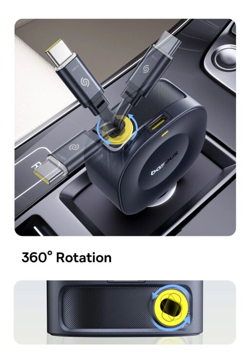 Автомобільний зарядний пристрій Baseus PrimeTrip VR2 30W 1C + кабель Type-C (C0206401) - Cosmic Black: фото 12 з 18