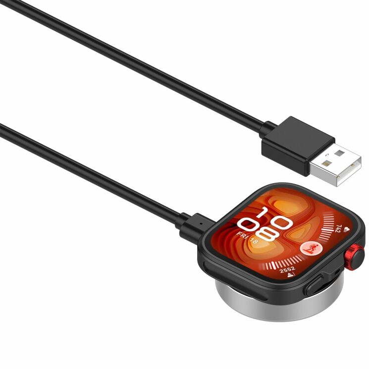 Бездротовий зарядний пристрій Deexe Metal Charger Type-C для Huawei Watch 3 / 3 Pro / 4 / 4 Pro / 5 / GT 5 / GT 5 Pro / GT 4 / GT 3 / GT 3 Pro / GT 3 SE / GT 2 Pro / GT 2 Pro ECG / Fit 4 / Fit 4 Pro - Black: фото 6 з 7