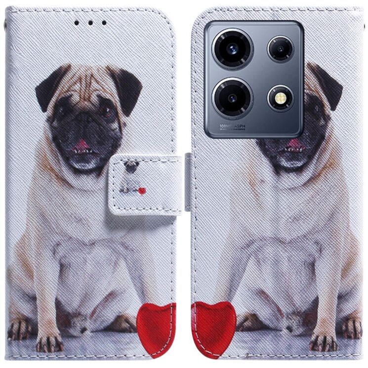 Чехол Deexe Life Style Wallet для Infinix Note 30 VIP - Pug: фото 1 из 8