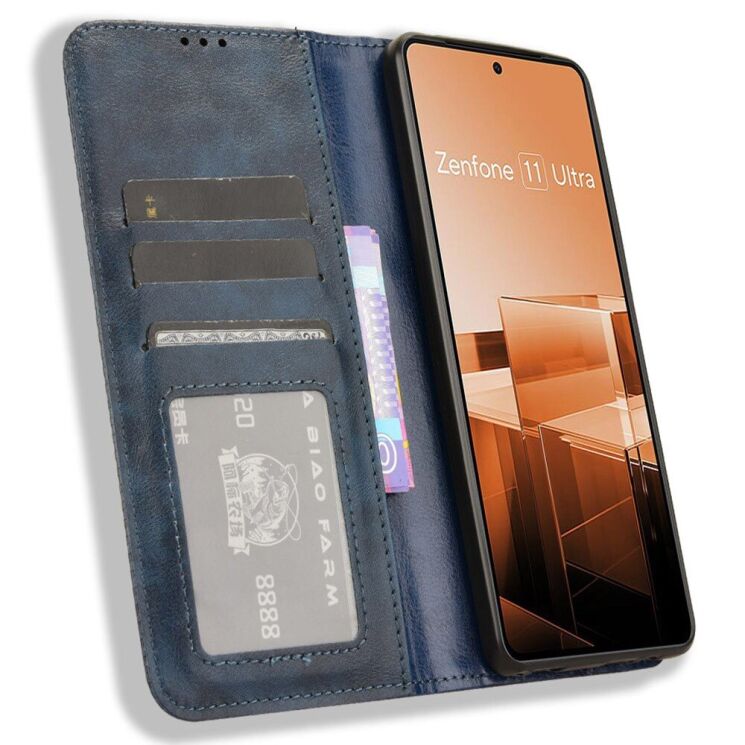 Чохол-книжка Deexe Retro Style для ASUS Zenfone 11 Ultra - Blue: фото 2 з 7