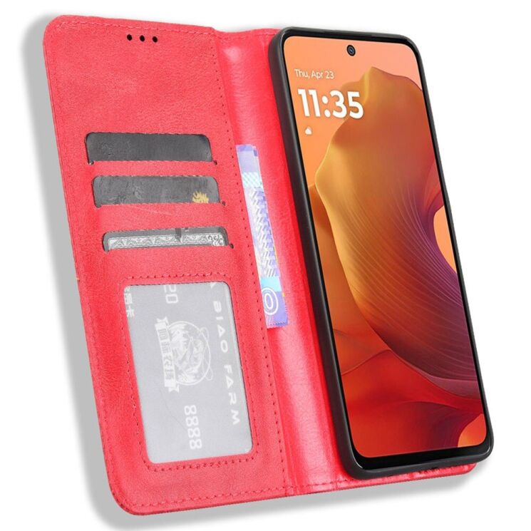 Чехол Deexe Retro Style для Motorola Moto G15 / G15 Power - Red: фото 2 из 7