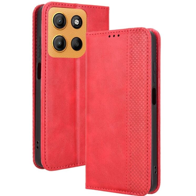 Чехол Deexe Retro Style для Motorola Moto G15 / G15 Power - Red: фото 1 из 7