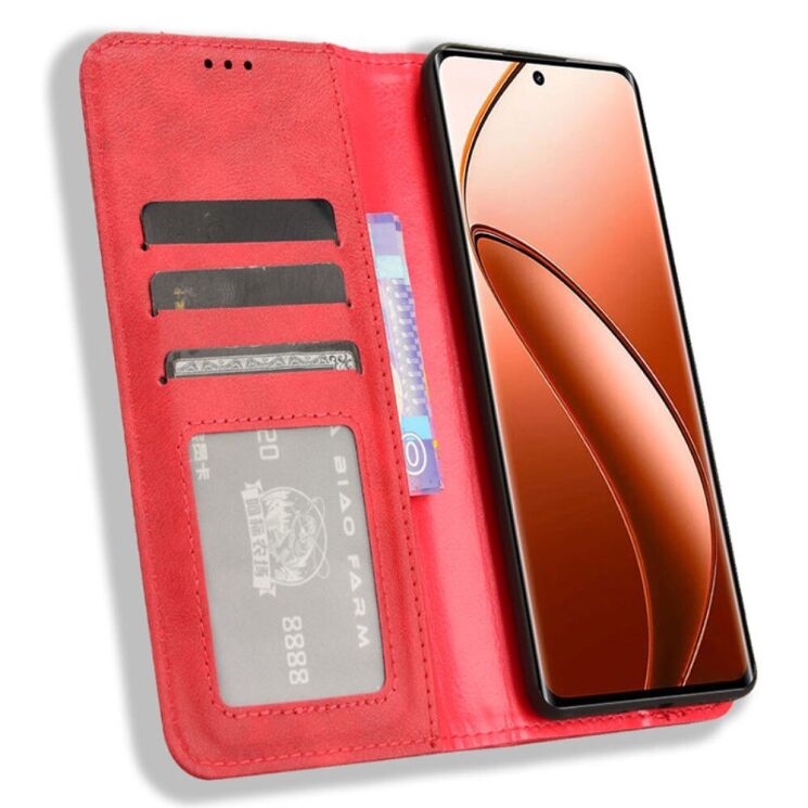 Чехол Deexe Retro Style для Realme 12 / 12 Plus - Red: фото 2 из 7