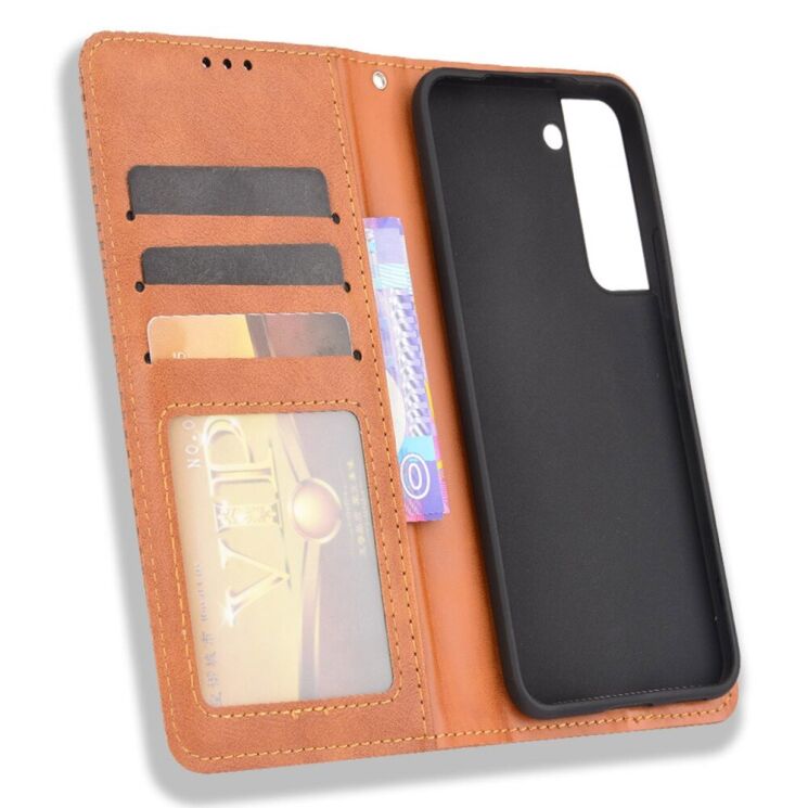 Чохол Deexe Retro Style для Samsung Galaxy S22 (S901) - Brown: фото 6 з 10