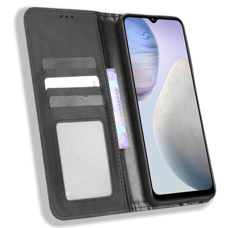 Чехол-книжка Deexe Retro Style для VIVO Y02 - Black: фото 2 из 8