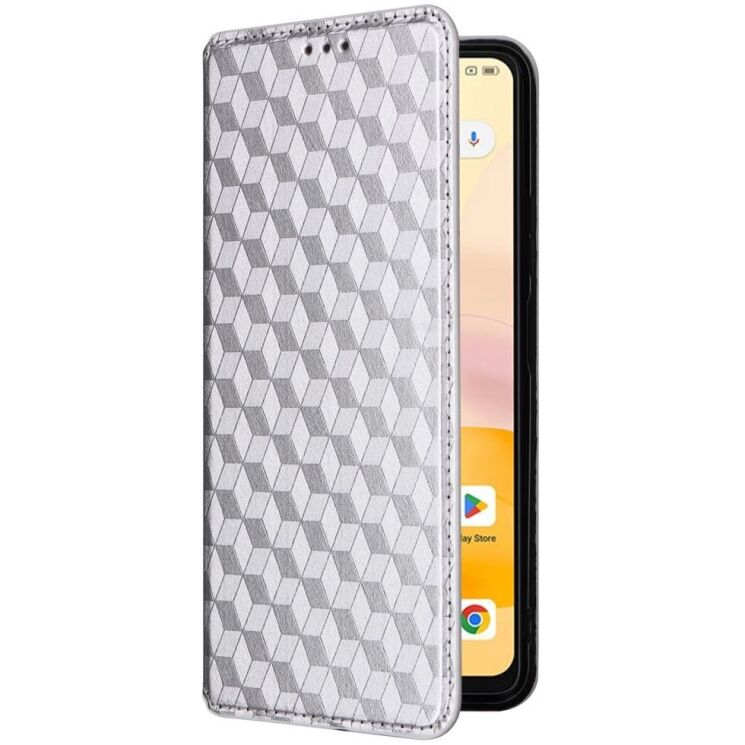 Чехол Deexe Rhombus Book для Blackview Shark 8 / Oscal Tiger 12 - Silver: фото 5 из 6