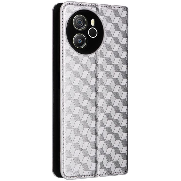 Чехол Deexe Rhombus Book для Blackview Shark 8 / Oscal Tiger 12 - Silver: фото 6 из 6