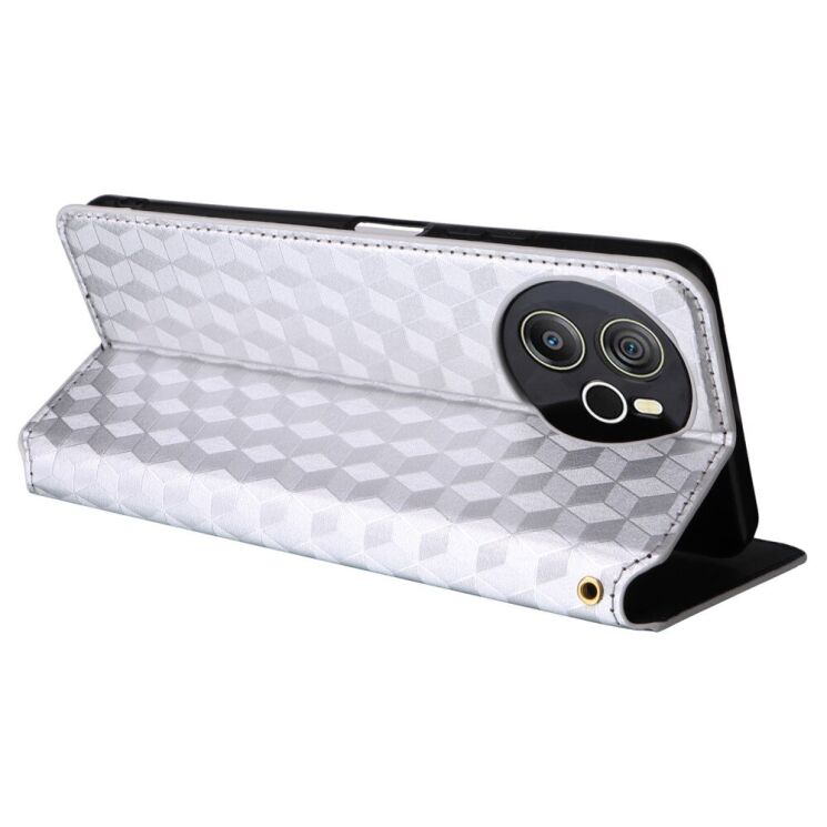 Чехол Deexe Rhombus Book для Blackview Shark 8 / Oscal Tiger 12 - Silver: фото 4 из 6