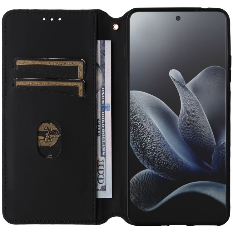 Чохол Deexe Rhombus Book для Motorola Edge 70 - Black: фото 2 з 10