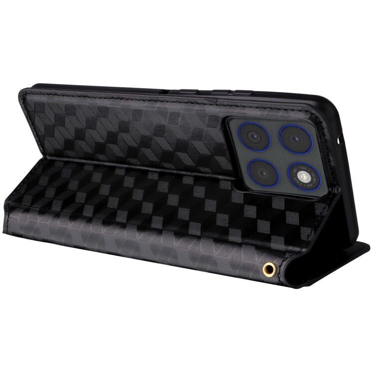 Чохол Deexe Rhombus Book для Motorola Edge 70 - Black: фото 5 з 10